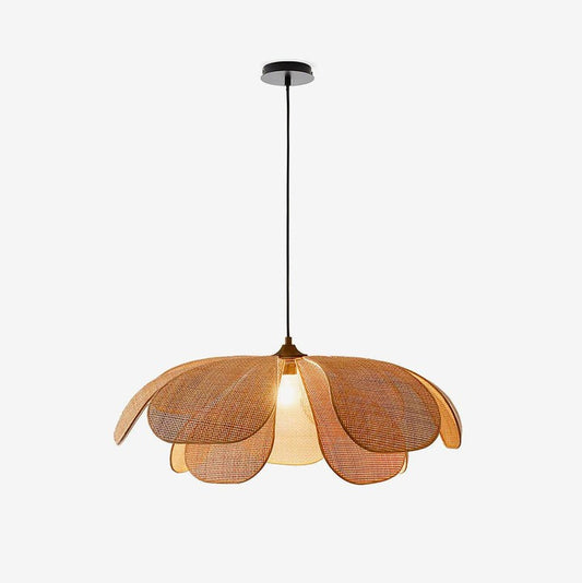 Natural Rattan Petal Pendant Ceiling Lamp