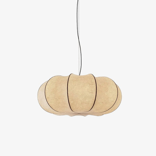 Oblate-Shaped Silk Pendant Light
