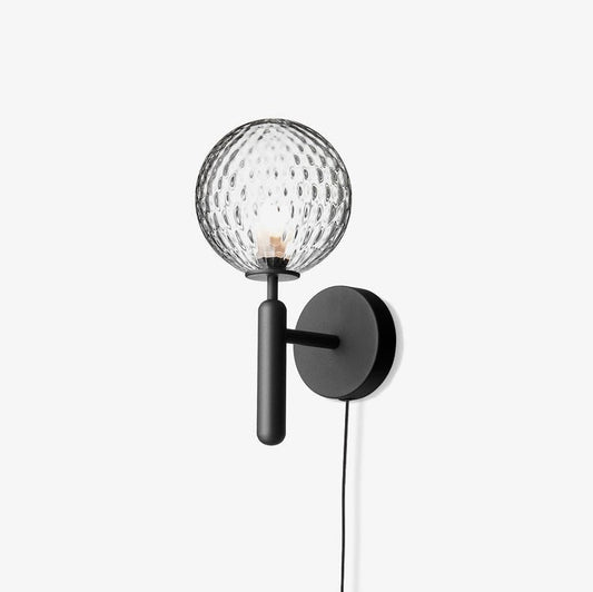 Optic Clear Embossed Glass Plug-in Wall Lamp