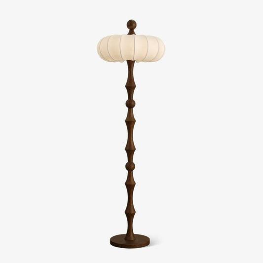 Orchard Wood & Silk Shade Floor Lamp