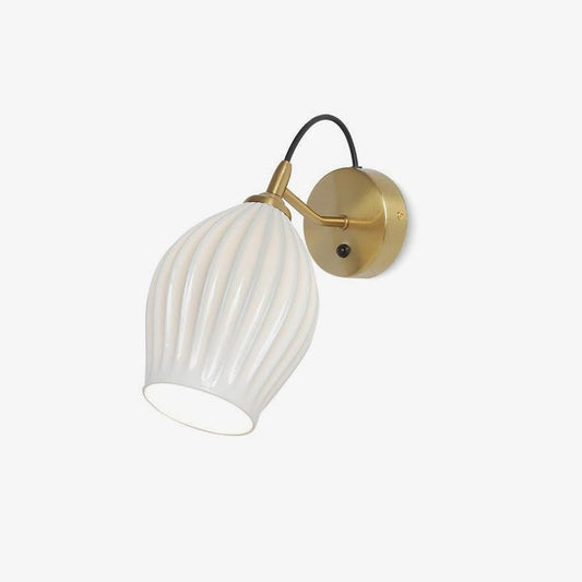 Organic Ribbed Ceramic LED Wall Sconce