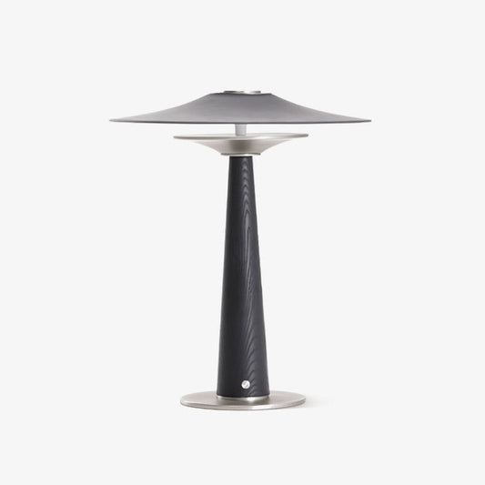 Pagoda-Inspired Matte Black Tapered Table Lamp