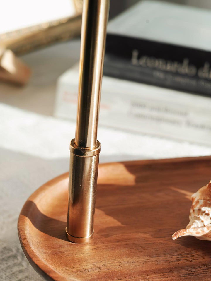 Pleated Fabric Candle Melting Table Lamp – Wood & Iron