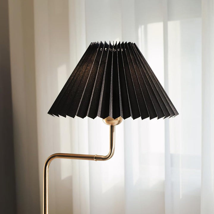 Pleated Fabric Candle Melting Table Lamp – Wood & Iron
