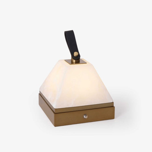 Rechargeable Alabaster Pyramid Table Lamp