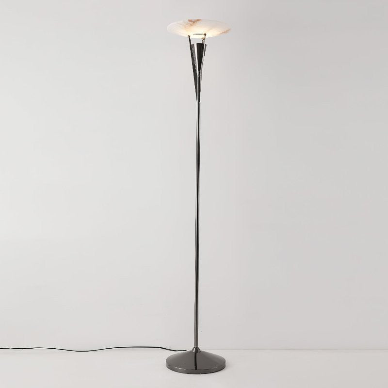 Slim Torch-Style Metal LED Floor Lamp