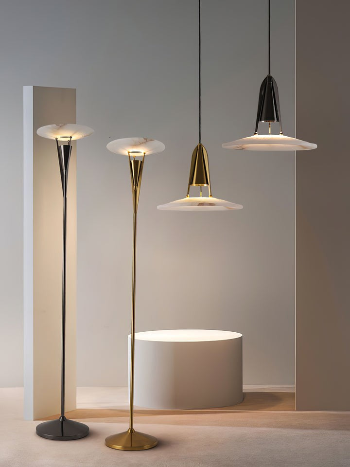 Slim Torch-Style Metal LED Floor Lamp